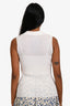 Pre-Loved Chanel™ White Cotton Ribbed Sleeveless Polo Shirt Size 34