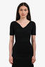 Carven Black Jersey Ruched Top Size XS