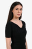Carven Black Jersey Ruched Top Size XS