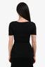 Carven Black Jersey Ruched Top Size XS