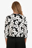 Caroline Herrera Black/White Floral Bow Clasp Cardigan Size S