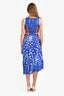 Marni 2019 Runway Blue Sculptural Printed Asymmetrical Dress Est. Size M