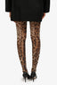 Dolce & Gabbana Leopard Print Sequin Detail Tights Size S