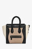 Celine Taupe Tri-Coloured Mini Luggage Tote