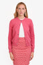 Comme des Garçons Pink Wool Crewneck Cardigan Size S