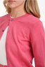 Comme des Garçons Pink Wool Crewneck Cardigan Size S