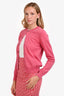 Comme des Garçons Pink Wool Crewneck Cardigan Size S