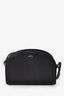 A.P.C. Black Leather Demi Lune Crossbody Bag