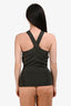 Anine Bing Dark Olive 'Brea' Criss Cross Tank Top Size XS