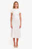 Scanlan Theodore White Lace Knit Midi Skirt Estimated Size S