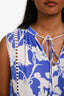 Sunday Tropez Blue/White Floral Sleeveless Ruffled Mini Dress Size S