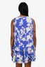 Sunday Tropez Blue/White Floral Sleeveless Ruffled Mini Dress Size S