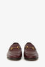 Gucci Burgundy Leather Jordaan Slip On Loafers Size 36