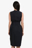 Brunello Cucinelli Navy Cotton Blend Belted Midi Dress Size XS