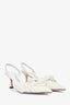 Jimmy Choo White Leather Knot Slingback Heels Size 36.5