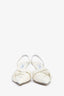 Jimmy Choo White Leather Knot Slingback Heels Size 36.5