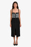 Dion Lee Black/White Lace Embellished Corset Midi Dress Size 4
