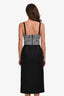 Dion Lee Black/White Lace Embellished Corset Midi Dress Size 4