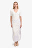 Zimmerman White/Purple Linen Embroidered Maxi Skirt Size 2