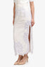 Zimmerman White/Purple Linen Embroidered Maxi Skirt Size 2