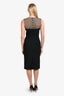 Alexander McQueen Black/Beige Honeycomb Effect Bustier Midi Dress Size 40
