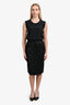 Gucci Black Sparkle Floral Embroidered Midi Skirt Size 42