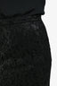 Gucci Black Sparkle Floral Embroidered Midi Skirt Size 42