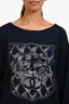 Pre-Loved Chanel™ 2012 Navy Cashmere Embroidered Lion Sweater Size 44
