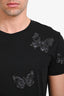 Valentino Black Cotton Butterfly Embroidered T-Shirt Size M Mens