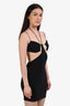 Amazuin Black Jersey Strappy Mini Dress Size O/S