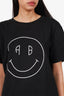 Anine Bing Black Cotton Logo T-Shirt Size M