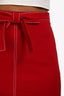 Red Valentino Red/White Bow Detail Midi Skirt Size 36
