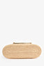 Strathberry Raffia/White Leather Small Basket Tote