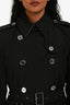 Burberry Brit Black Nylon Double Breasted Belted Short Trench Coat Size 4