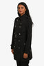 Burberry Brit Black Nylon Double Breasted Belted Short Trench Coat Size 4
