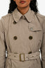 Burberry Brit Beige Nylon Double Breasted Belted Short Trench Coat Size 4