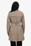 Burberry Brit Beige Nylon Double Breasted Belted Short Trench Coat Size 4