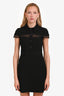 Maje Black Lace Button-Up Mini Dress Size 2