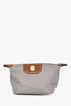 Longchamp Grey Canvas 'Le Pliage' Mini Coin Pouch