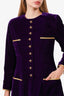 Pre-Loved Chanel™ 93A Purple Velvet Gold Trimmed Jacket Size 38