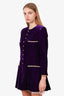 Pre-Loved Chanel™ 93A Purple Velvet Gold Trimmed Jacket Size 38