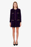 Pre-Loved Chanel™ 93A Purple Velvet Gold Trimmed Jacket Size 38