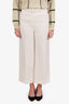 Pre-Loved Chanel™ 95C White Linen Wide Leg Trousers Size 36