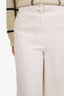 Pre-Loved Chanel™ 95C White Linen Wide Leg Trousers Size 36