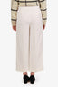 Pre-Loved Chanel™ 95C White Linen Wide Leg Trousers Size 36