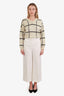 Pre-Loved Chanel™ 95C White Linen Wide Leg Trousers Size 36