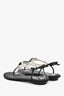 Rene Caovilla Black/Pearl Bow Detail Flat Sandals Size 37.5
