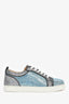 Christian Louboutin Silver/Blue Embellished 'Louis Junior' Sneakers Size 37