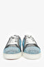 Christian Louboutin Silver/Blue Embellished 'Louis Junior' Sneakers Size 37