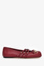 Gucci Burgundy Leather Horsebit Ballerina Flats Size 37
